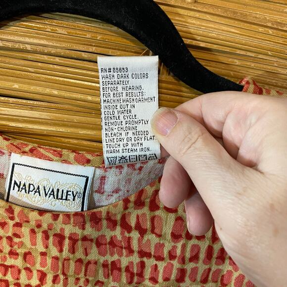 Napa Valley Linen Blend Maxi Dress Red Print Sleeveless Side Slit NWT Small - Picture 4 of 9